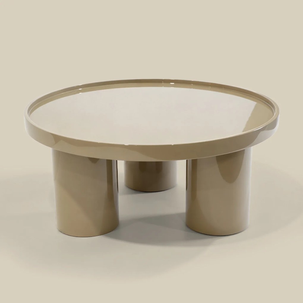 Salontafel Hoogglans Beige 80 Cm - 80 X 80cm.