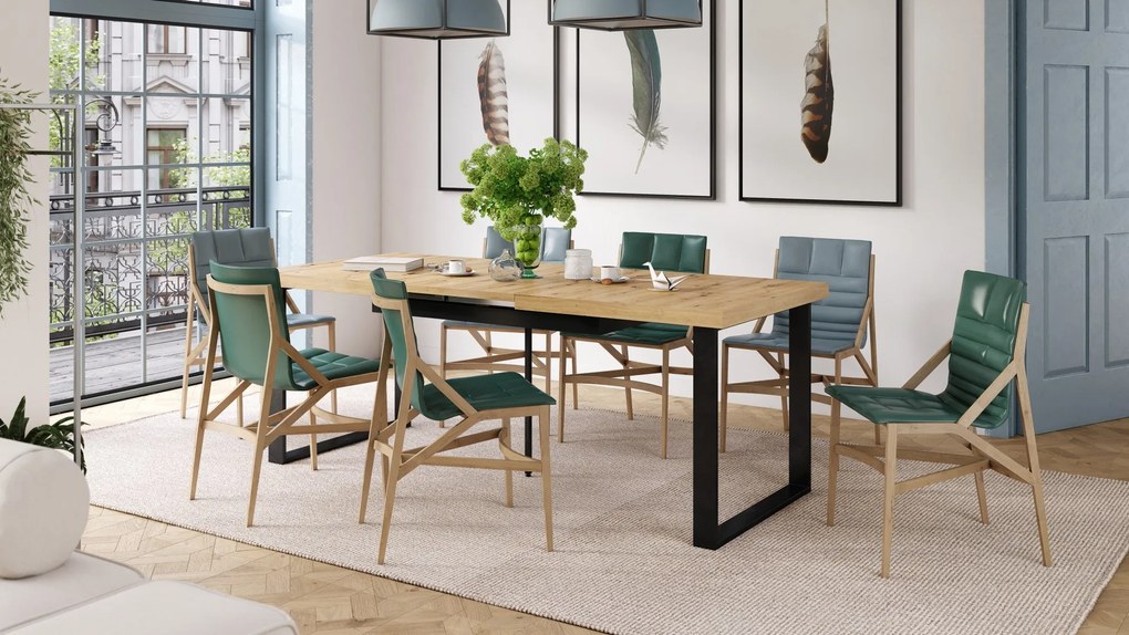 AVELLA Artisan Eik - LOFT TAFEL VOOR WOONKAMER/EETKAMER UITKLAPBAAR TOT 3,1 m!