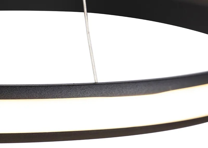 Eettafel / Eetkamer Moderne hanglamp zwart 74 cm incl. LED - Rowan Modern rond Binnenverlichting Lamp