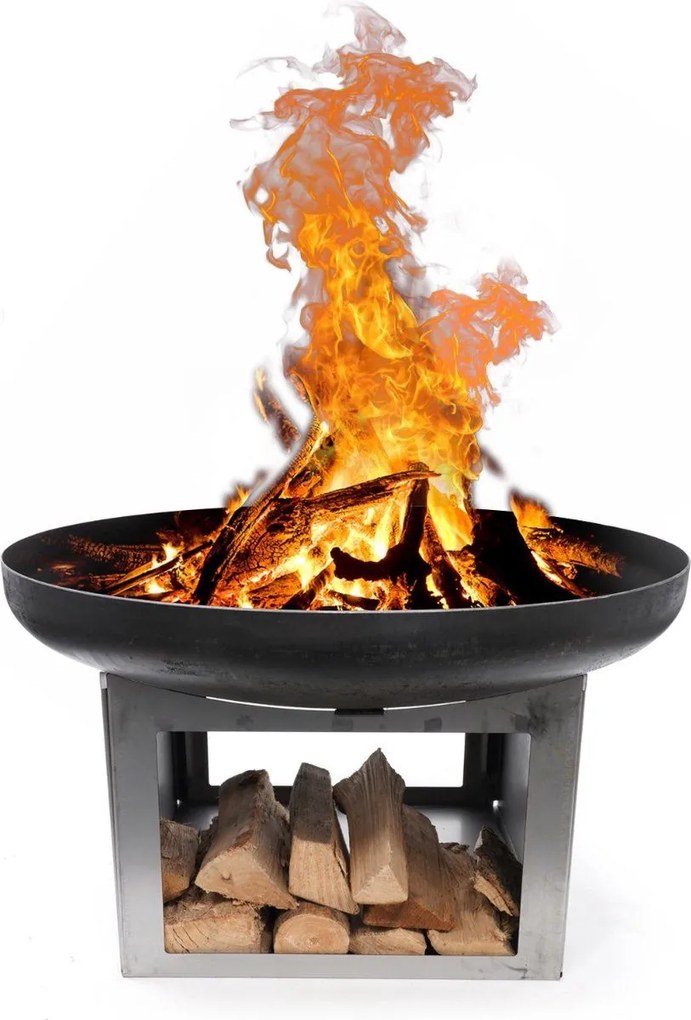 HEAT vuurschaal Fresvik met houtopslag – diameter 80 cm – zwart
