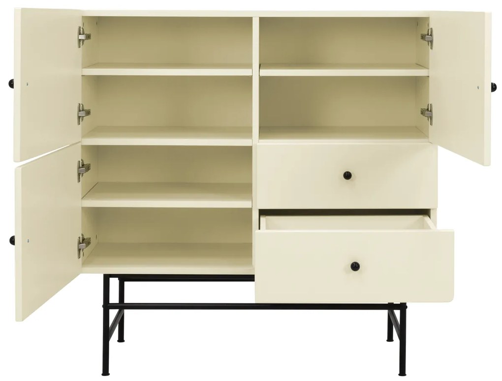 Tenzo Cocktail Retro Wandkast Cream Wit - 106x40x107cm.