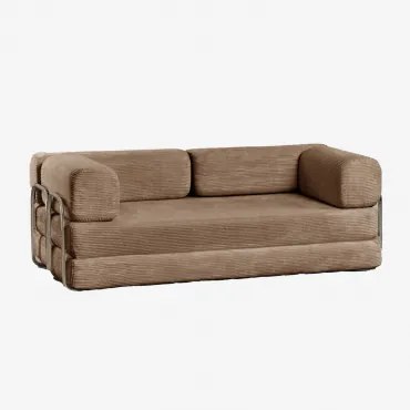 Igone Vacuümverpakte Corduroy 2-zits Slaapbank Zandbruin Corduroy - Sklum