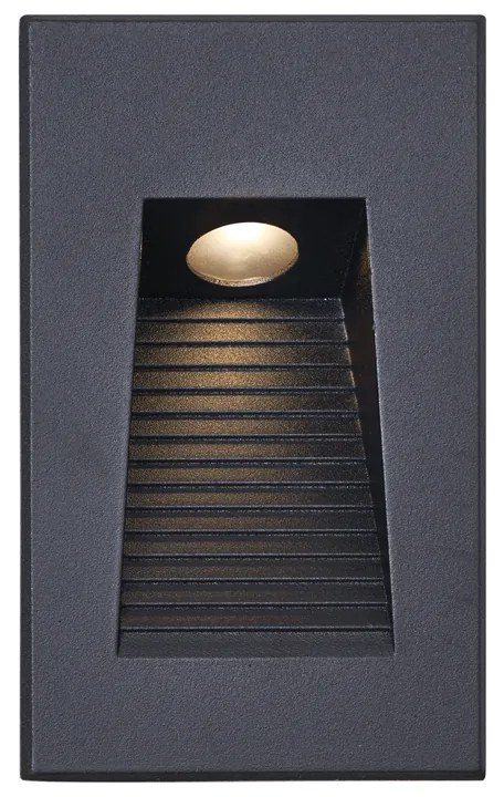 Moderne inbouw wandlamp zwart 7cm incl. LED IP65 - Trem