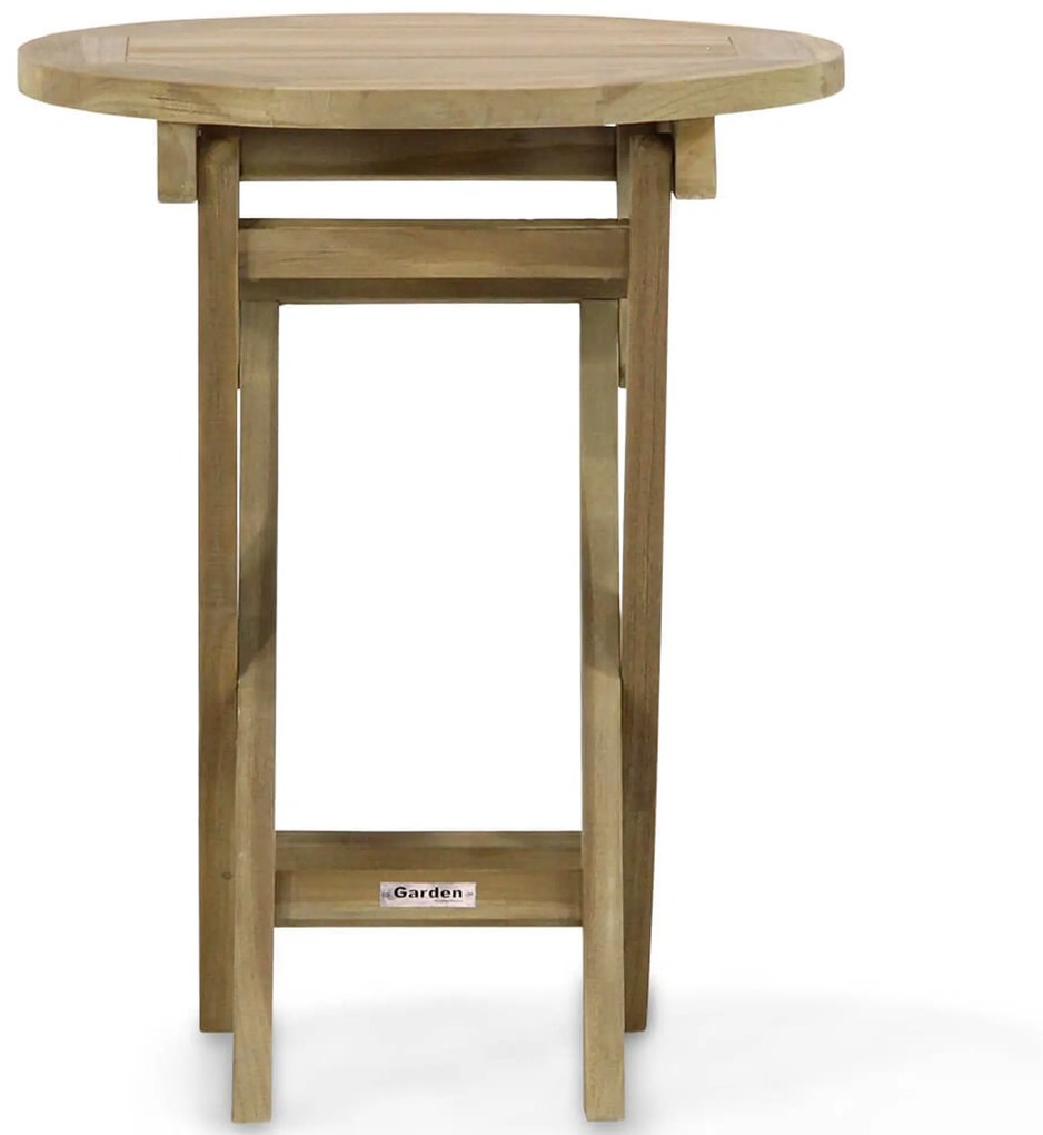 Tuintafel Rond 60 cm Teak Old teak greywash Derby inklapbare