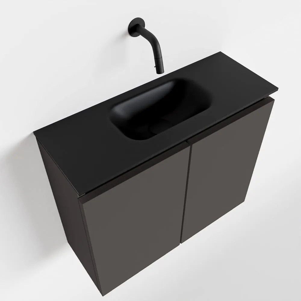 Mondiaz Ture 60cm toiletmeubel dark grey met wastafel urban midden geen kraangat