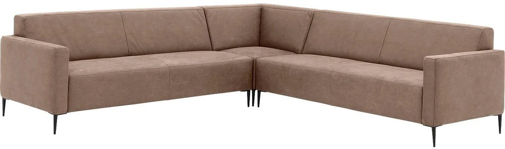 Goossens Key West bruin, micro leer, 3-zits, modern design