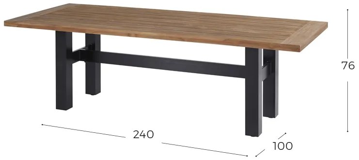 Hartman tuinset - Yasmani tuintafel 240 cm. + Sophie studio carbon black