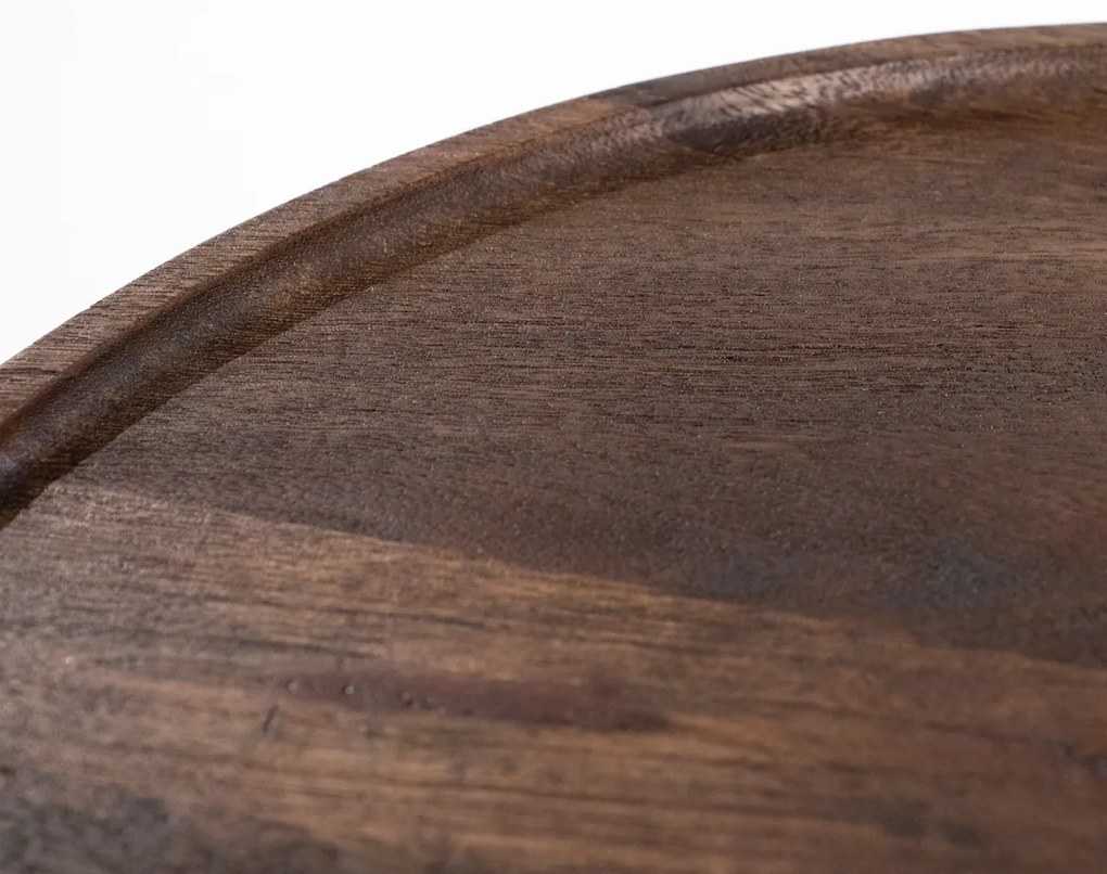 Ronde Bijzettafel Mangohout - 45 X 45cm.