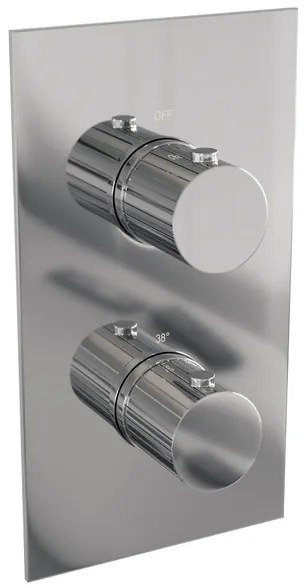 BRAUER Stripe 3-weg Inbouwthermostaat - rechthoekig - in- en afbouwdelen - chroom 5-CE-353