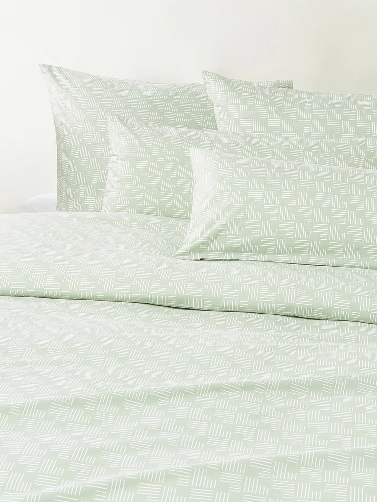 Perkal katoenen dekbedovertrek Inki met geometrische print