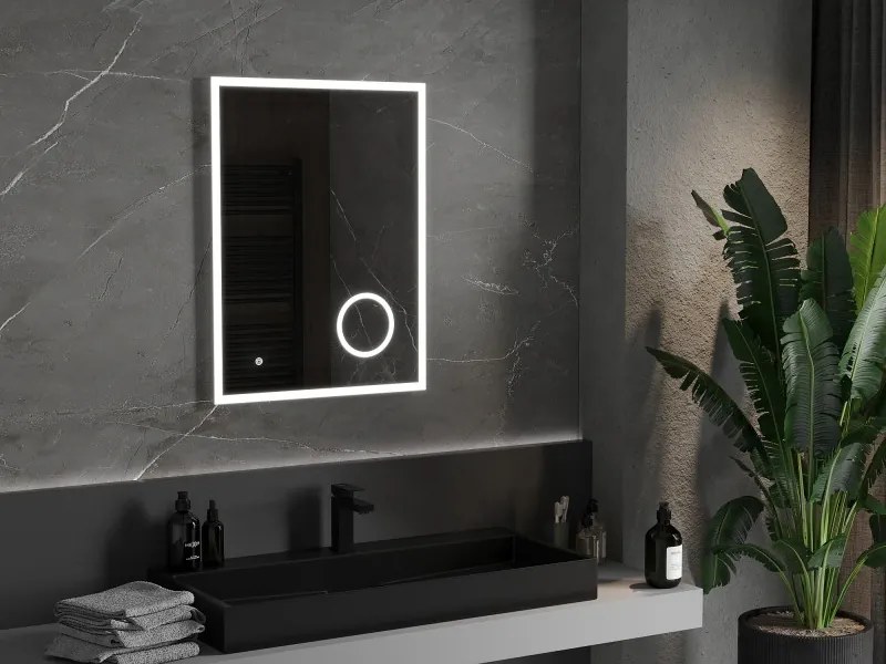 Mexen Kala verlichte badkamer spiegel met make-up spiegeltje 60 x 80 cm, LED 6000K, anti-condens - 9820-060-080-611-00