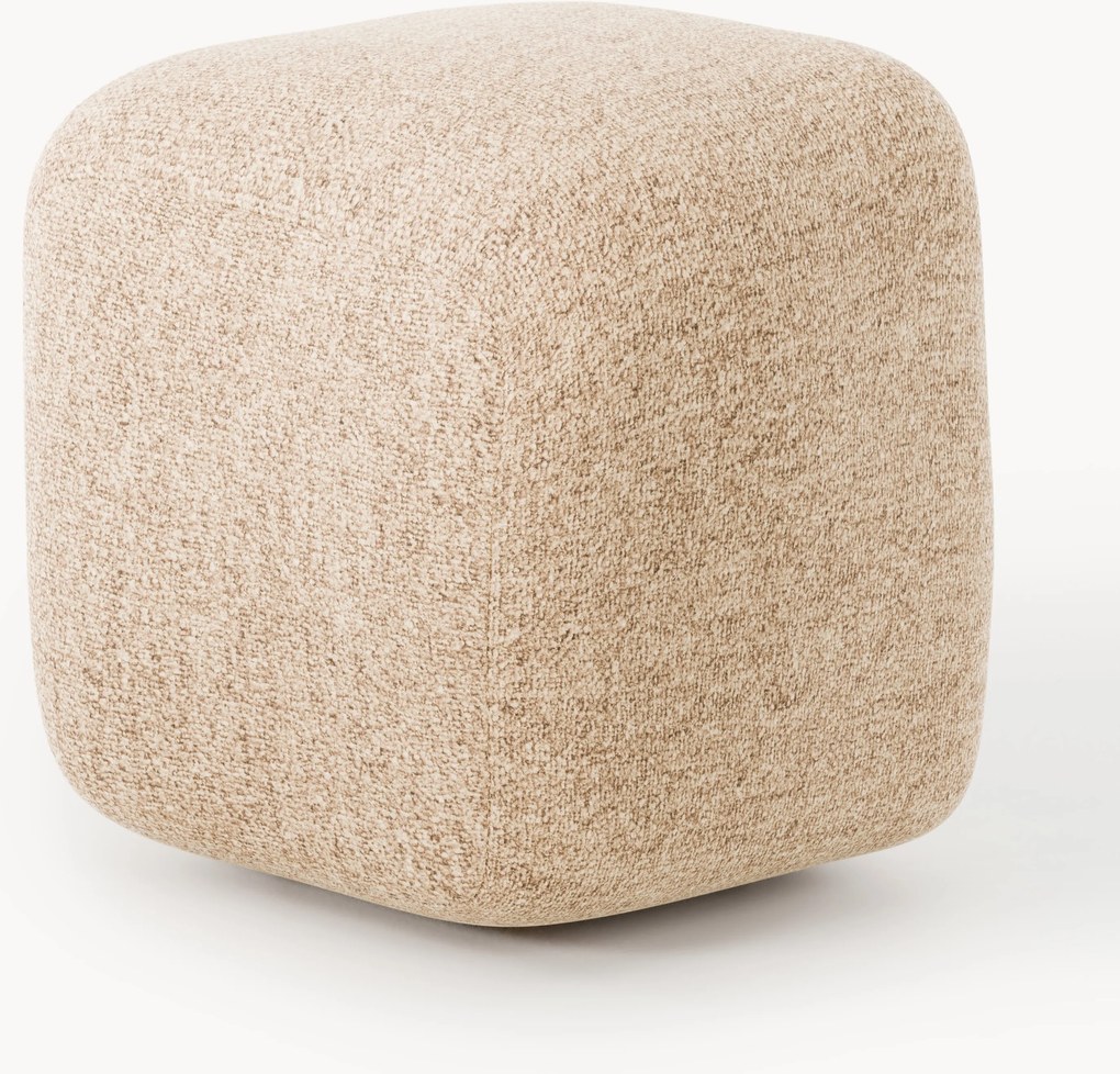 Hoge bouclé poef Wolke