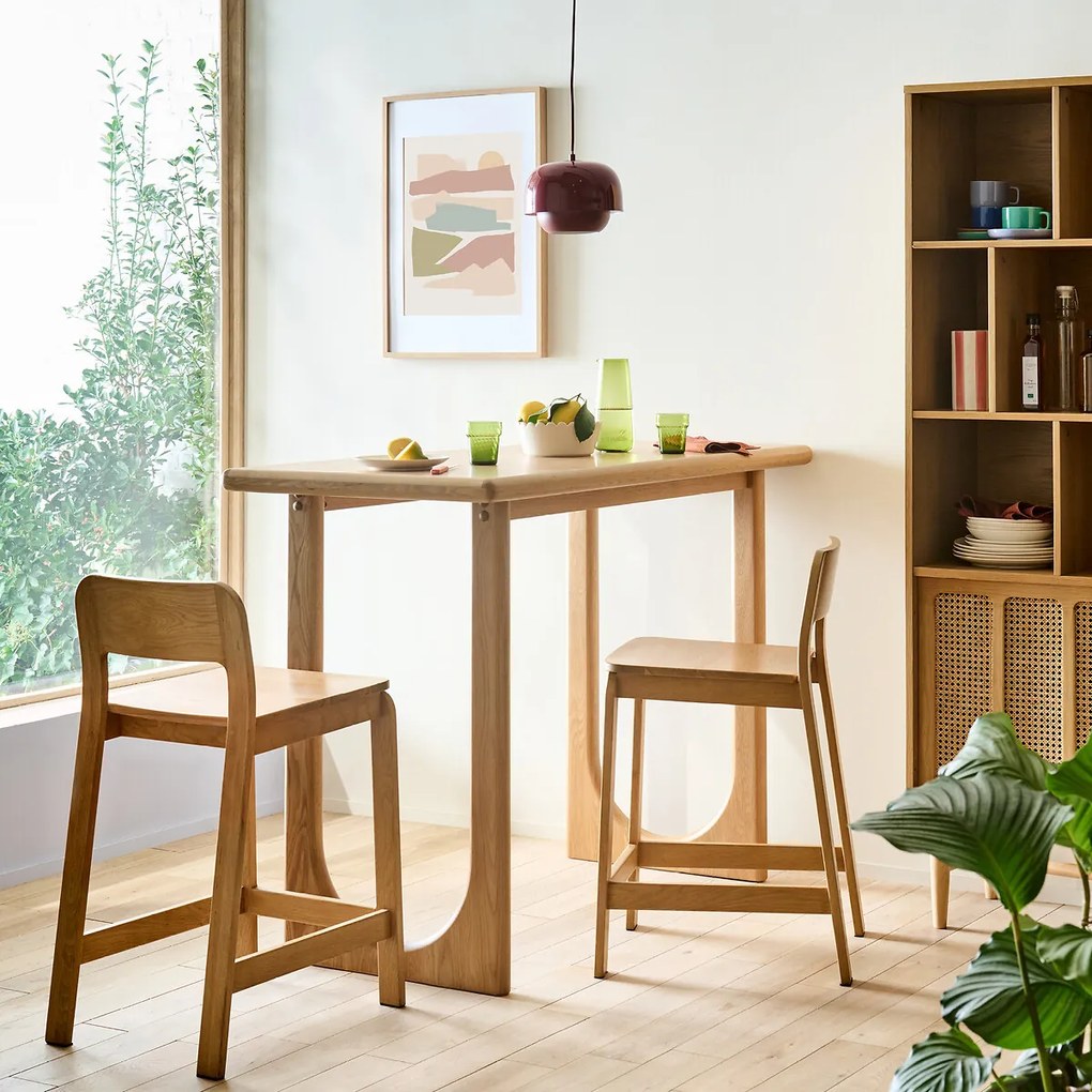 Bartafel, massief eiken en gefineerd, 140 cm breed, DOUVE