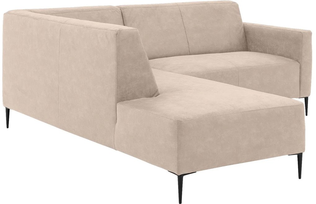 Goossens Bank Key West beige, micro leer, 2-zits, modern design met ligelement links