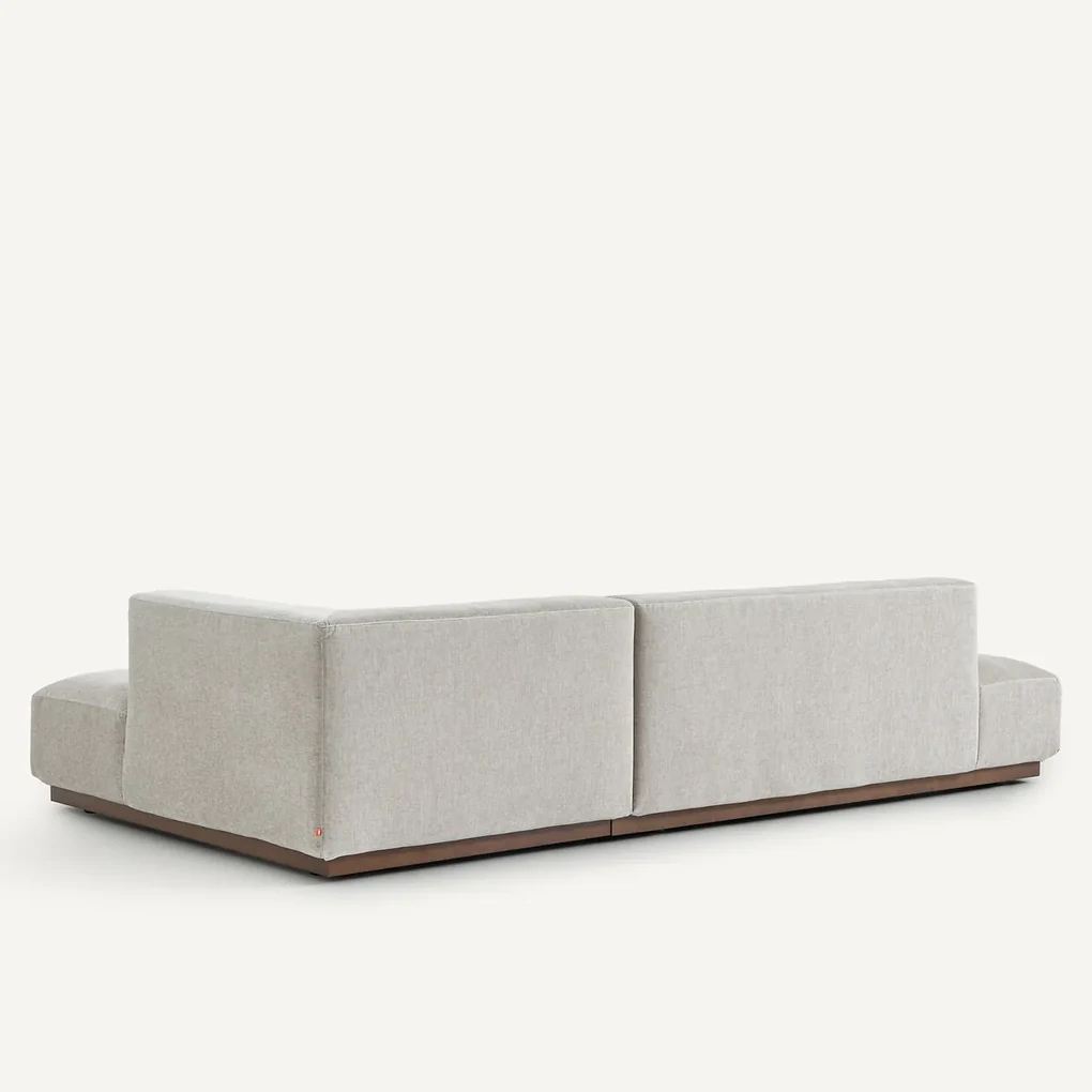 Rechter hoekbank XL in chenille fluweel, Jacopo