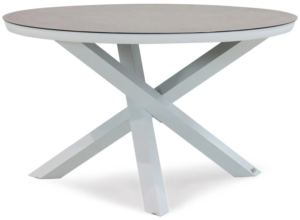 Tuinset Ronde Tuintafel 4 personen 125 cm Aluminium/rope Wit Santika Furniture Santika