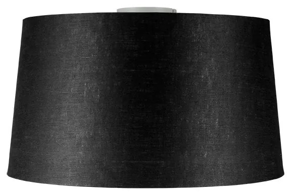 Moderne plafondlamp mat wit met zwarte kap 45 cm - Combi