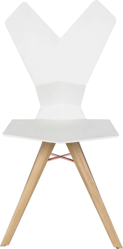 Tom Dixon Y Chair stoel met eiken onderstel wit