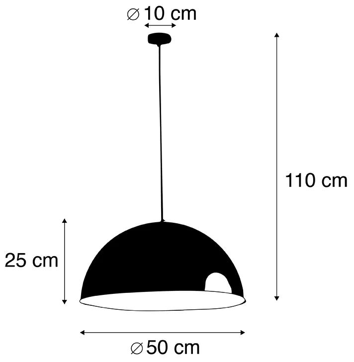 Smart industriële hanglamp zwart met goud 50 cm incl. Wifi G125 - Magna Eco Modern E27 rond Binnenverlichting Lamp