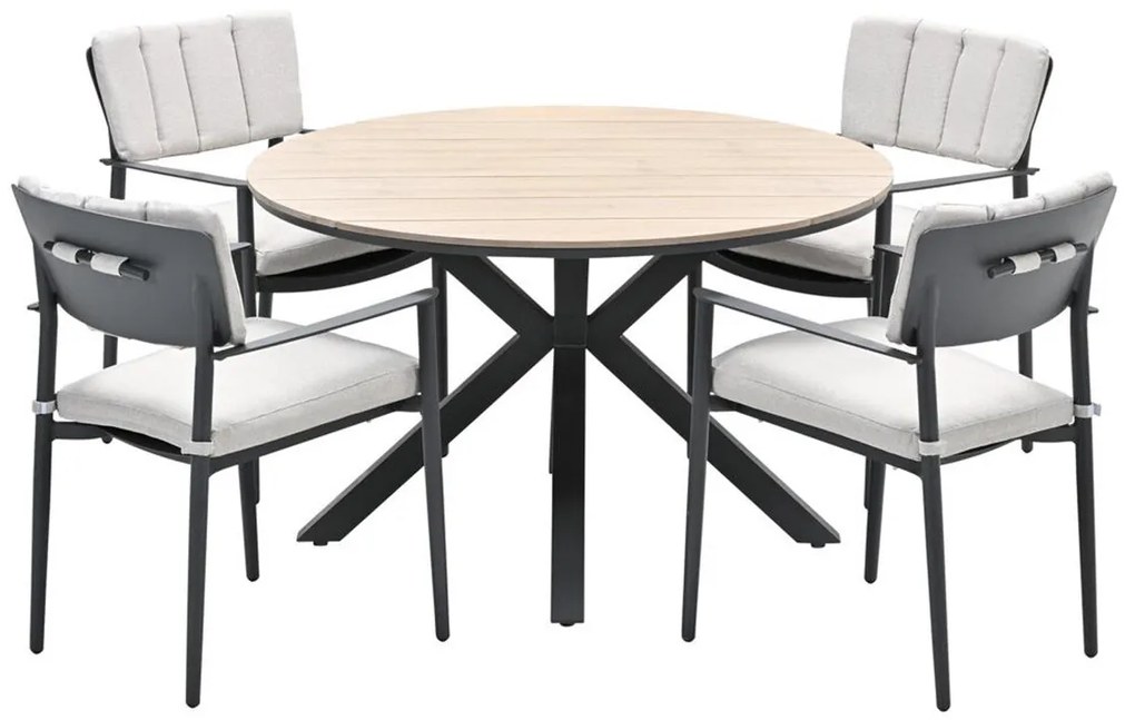 Garden Impressions Dane tuinset 5-delig - Tulli tuintafel Ø122 cm