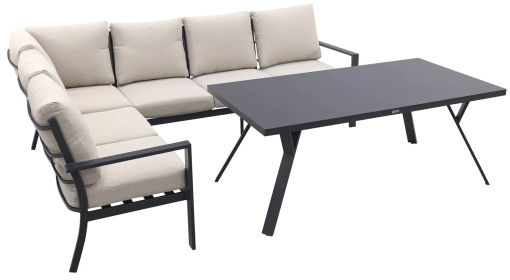 Sergio lounge dining set met stoel - Carbon/Desert - 3-delig links