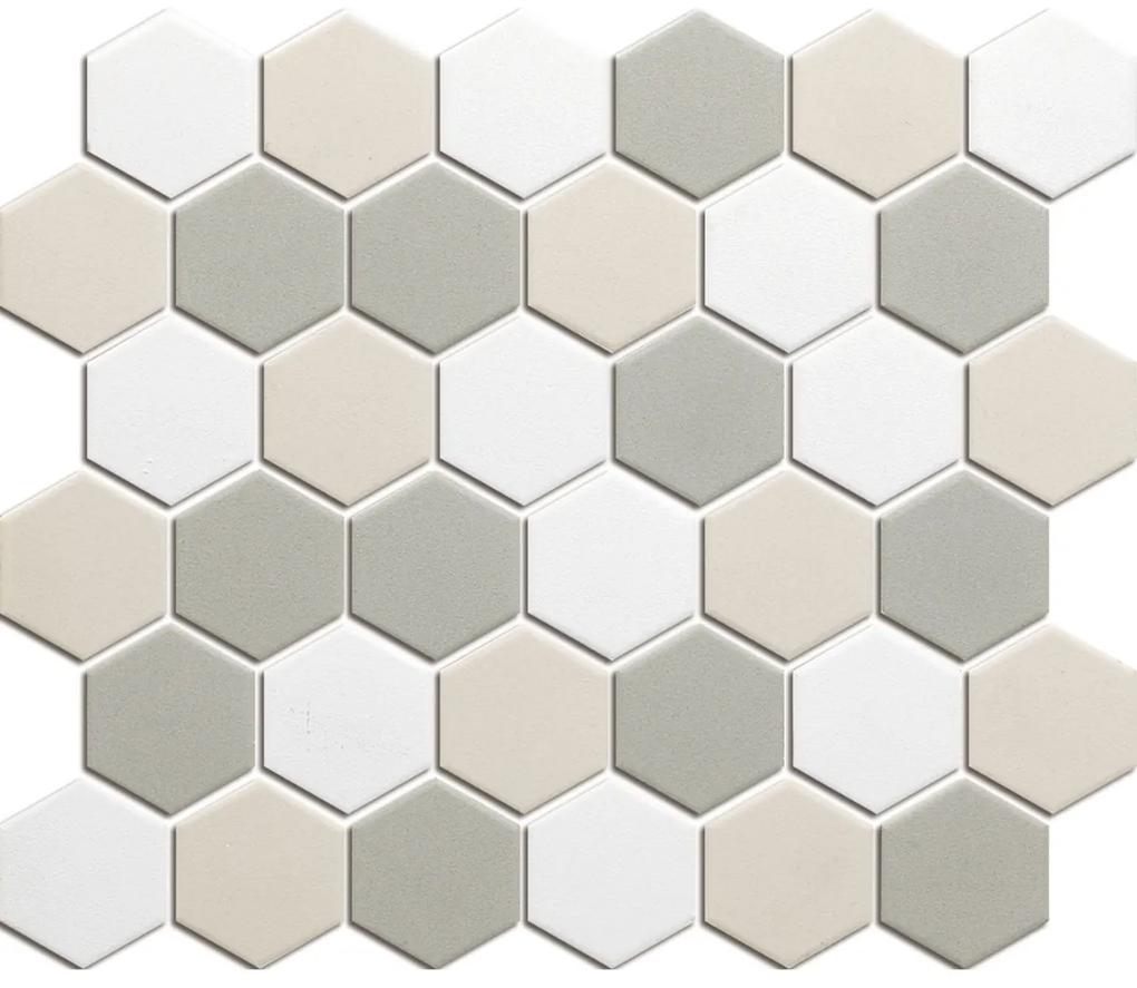 The Mosaic Factory London hexagon mozaïek tegels 28x33 wit mix