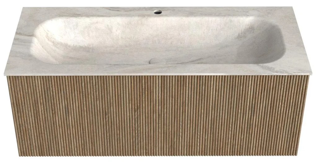 Mondiaz Kurve-dlux 110cm badmeubel dusk met 1 lade en wastafel big medium midden 1 kraangat ostra