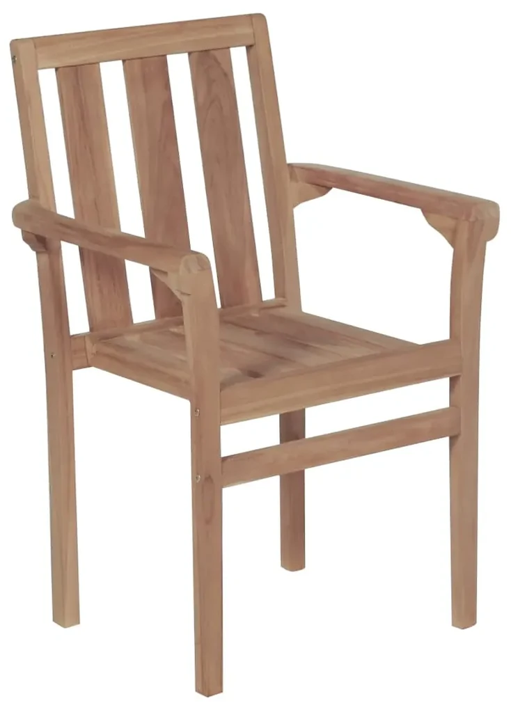 vidaXL Tuinstoelen stapelbaar 2 st massief teakhout