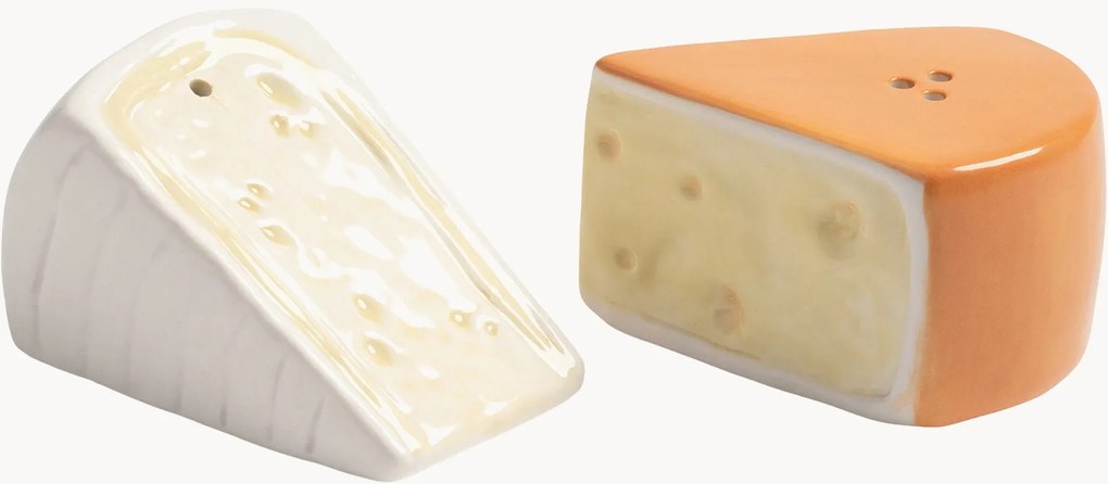 Handgemaakte zout- en peperstrooier Cheese, 2-delig