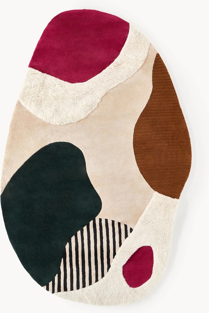 Handgetuft wollen vloerkleed Silas met hoog-laag structuur