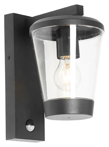 Buiten wandlamp zwart IP44 met bewegingssensor - Joren