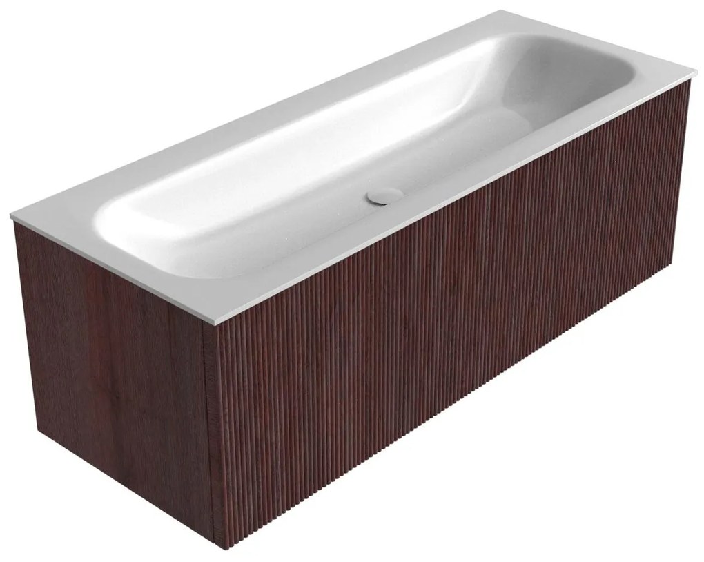 Mondiaz Kurve 120cm badmeubel ruby met 1 lade en wastafel big large midden zonder kraangat