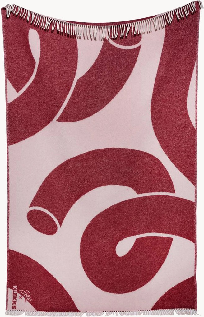 Wollen plaid Klekks No. 29 met franjes