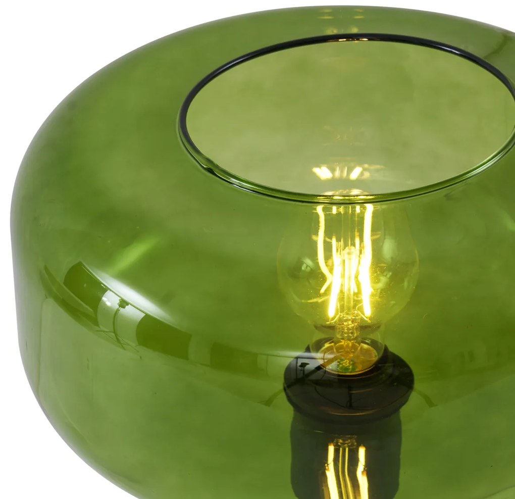 Retro tafellamp zwart met groen glas - Bizle Retro E27 rond Binnenverlichting Lamp