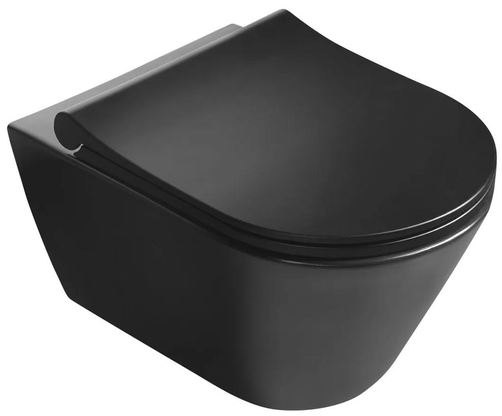 Sapho Avva randloos toilet met bidetspoeler zwart mat