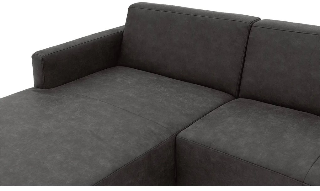 Goossens  Key West antraciet, micro leer, 2,5-zits, modern design