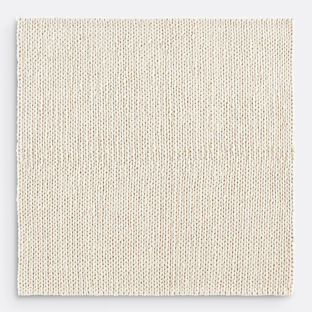 Vierkant wollen vloerkleed met tricot effect, Diano