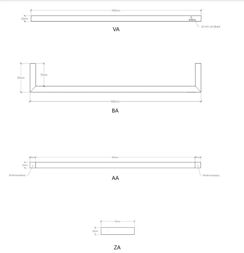 Minnor bamboe handdoekhouder 60cm