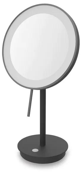 Zack Alona cosmeticaspiegel 13.3x20x37.8cm staand spiegel kantelbaar met batterijen zwart gepoedercoat 40142
