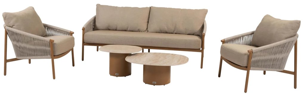 4 Seasons Outdoor Milos loungestoel amber SALE Loungestoel taupe weerbestendig
