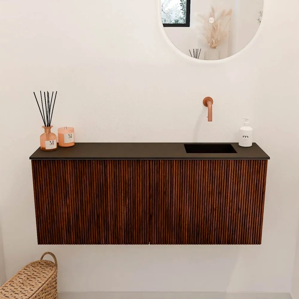 Mondiaz Joya 100cm toiletmeubel ruby met wastafel faye rechts zonder kraangat urban