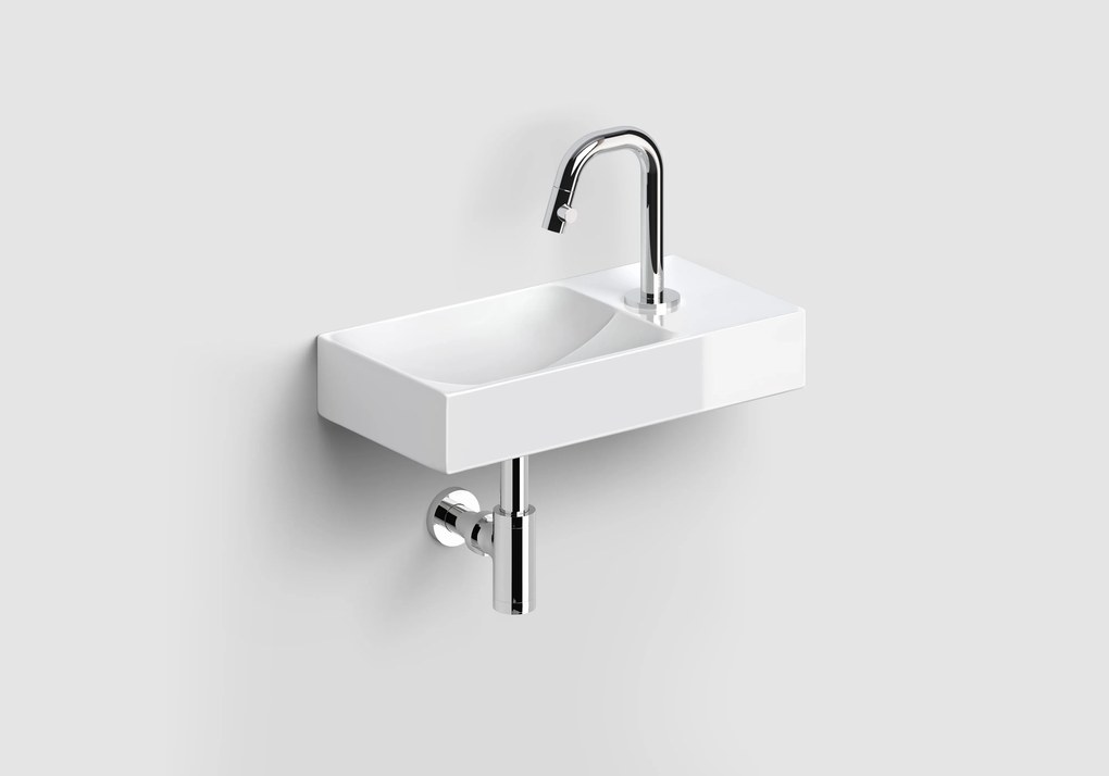 Clou Vale keramische fontein 38cm wit glans met Kaldur toiletkraan chroom