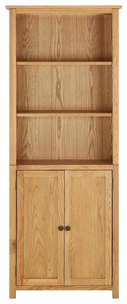 vidaXL Boekenkast met 2 deuren 70x30x180 cm massief eikenhout