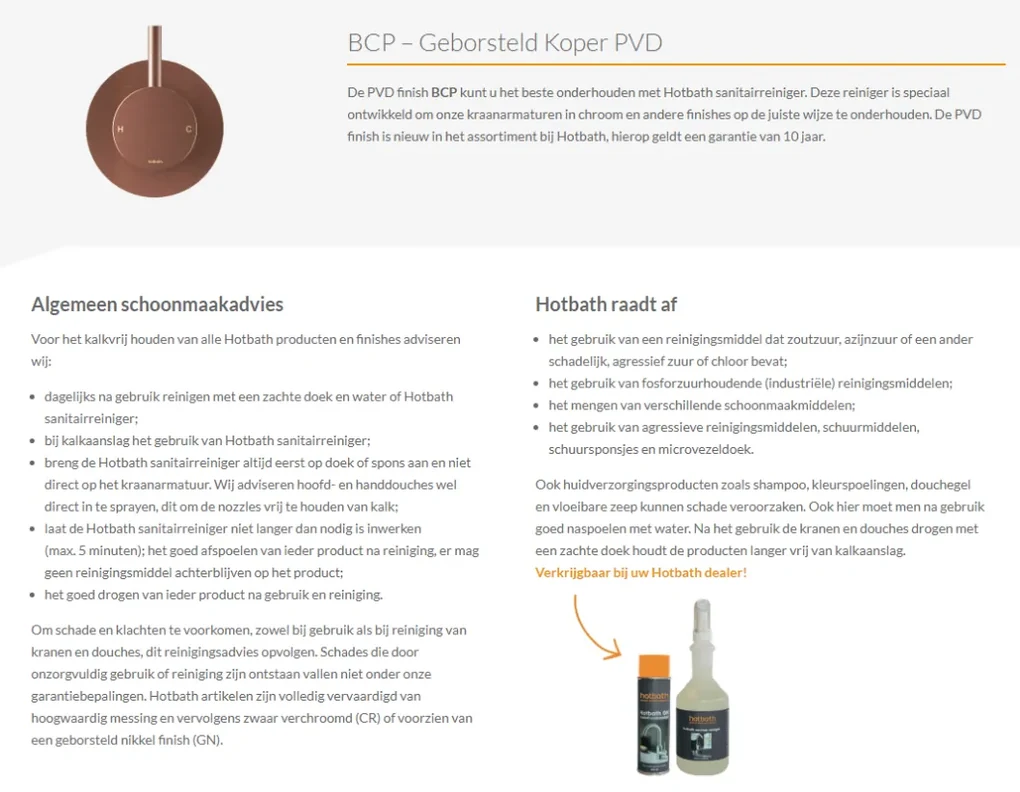 Hotbath Cobber Afbouwdeel thermostaat Rond met 2 push buttons Geborsteld Koper PVD PB009
