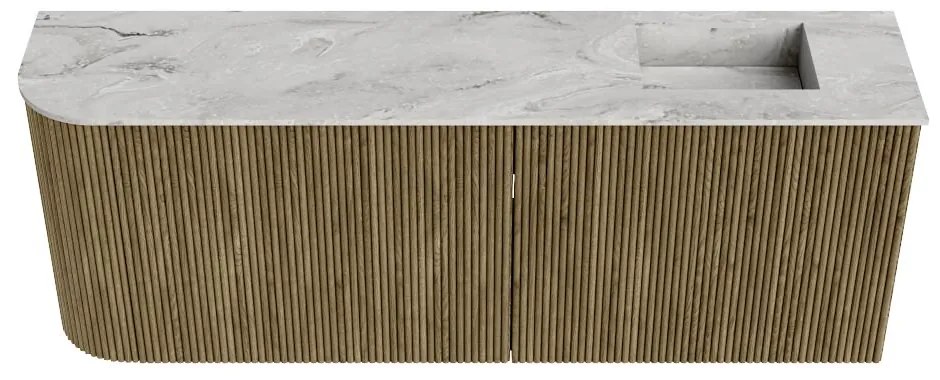 Mondiaz Joya DLux 110cm toiletmeubel ronding links dusk met wastafel faye rechts 1 kraangat glace