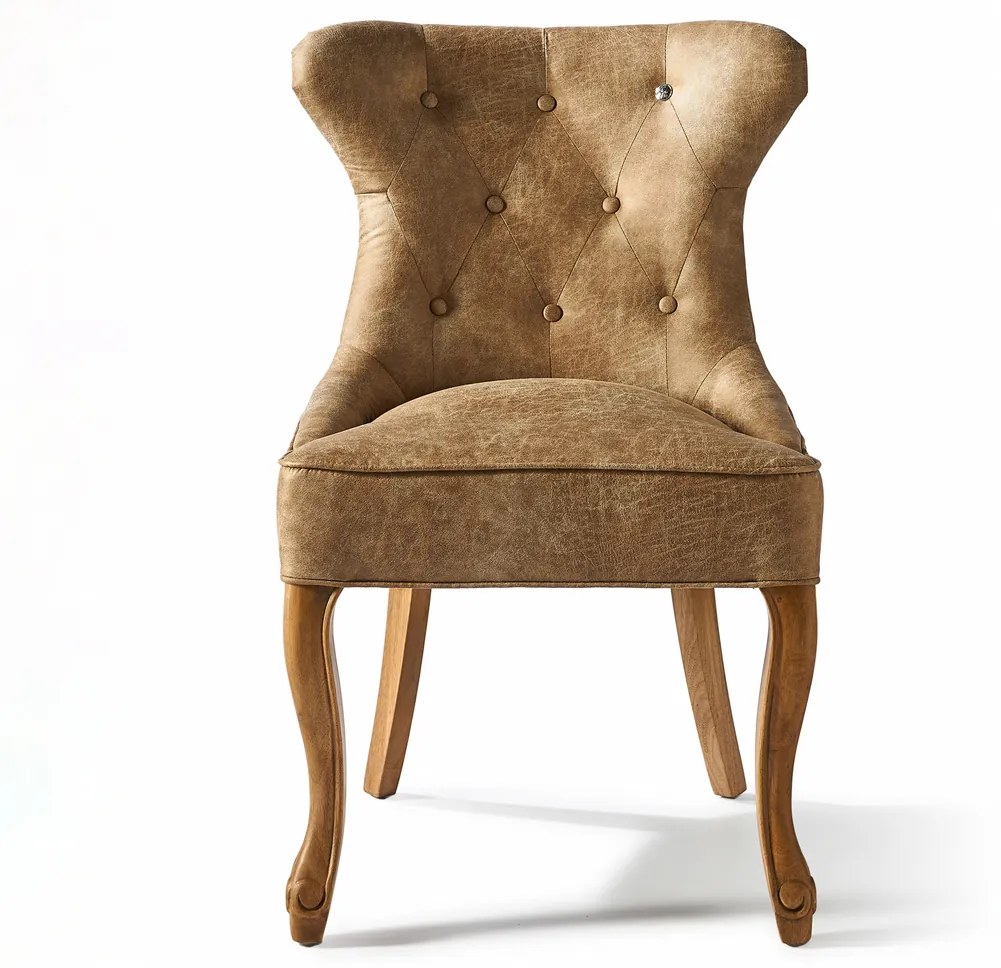 Rivièra Maison - George Dining Chair, pellini, camel - Kleur: bruin