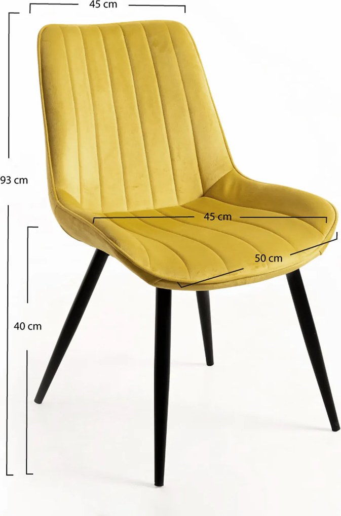 Set 6 Lene Fluwelen Stoelen