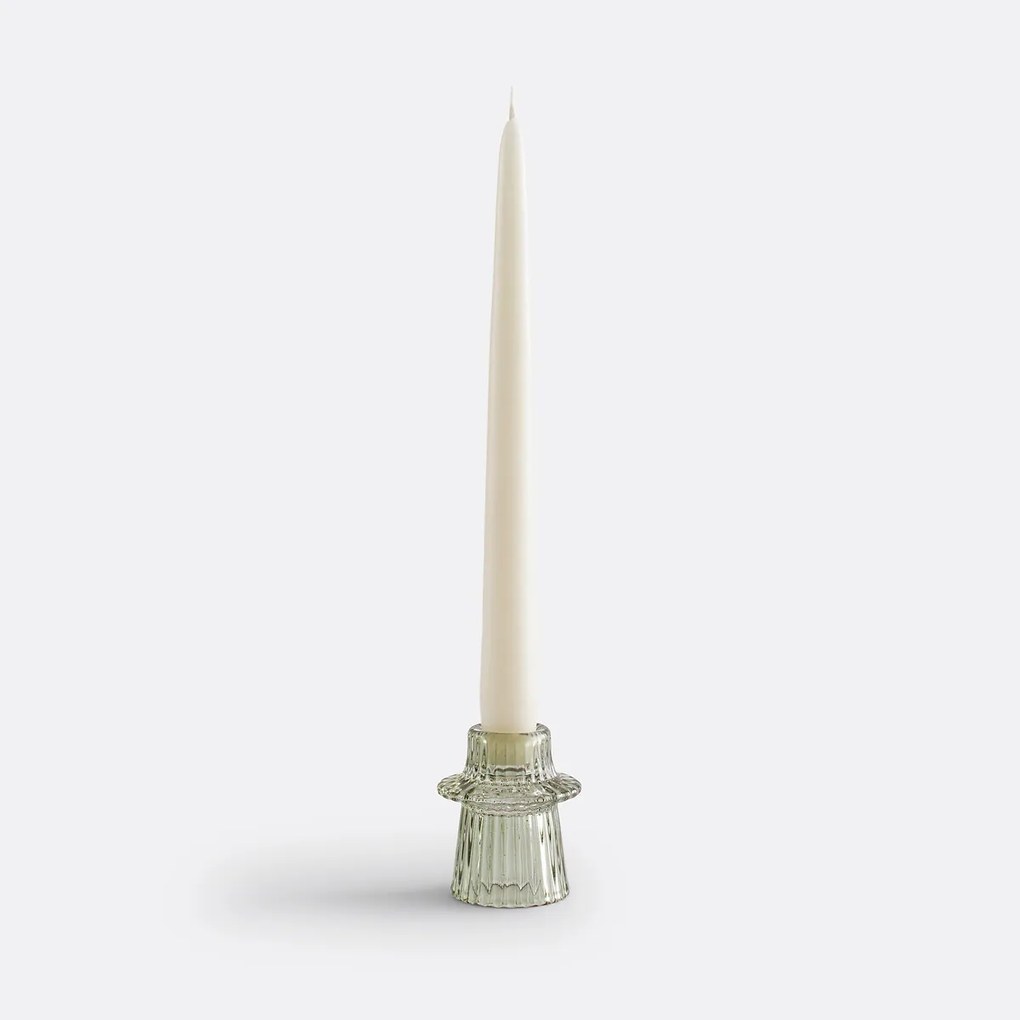 Kandelaar in gekleurd geribbeld glas, H6,8 cm, Sabri