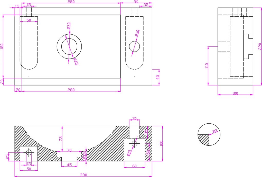 Saniclear White Travertin fonteinset met rechte kraan in chroom