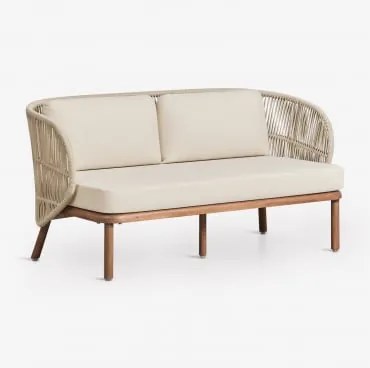Tuinbank Voor 2 Personen Van Acaciahout En Gevlochten Touw Capri Beige – Crème - Sklum
